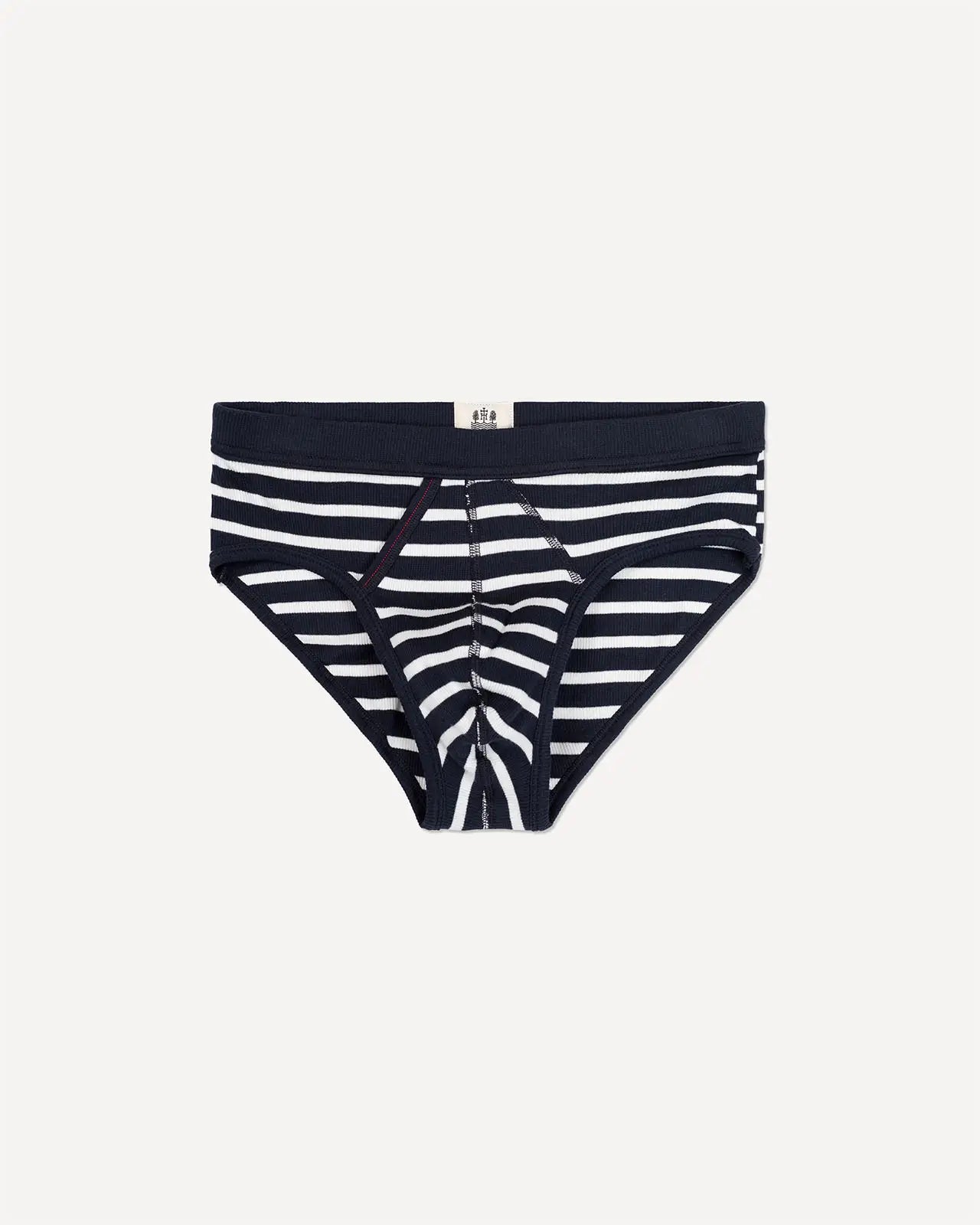 Men's brief breton stripe deep marine front Etor Hemen Biarritz