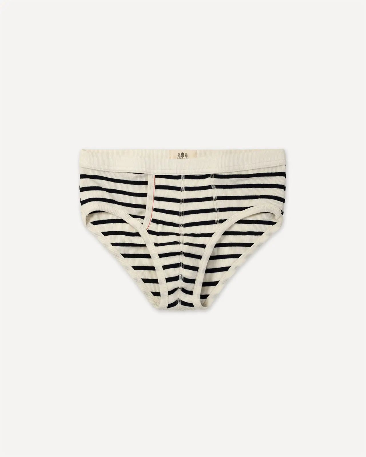 Men's brief breton stripe natural marine front Etor Hemen Biarritz