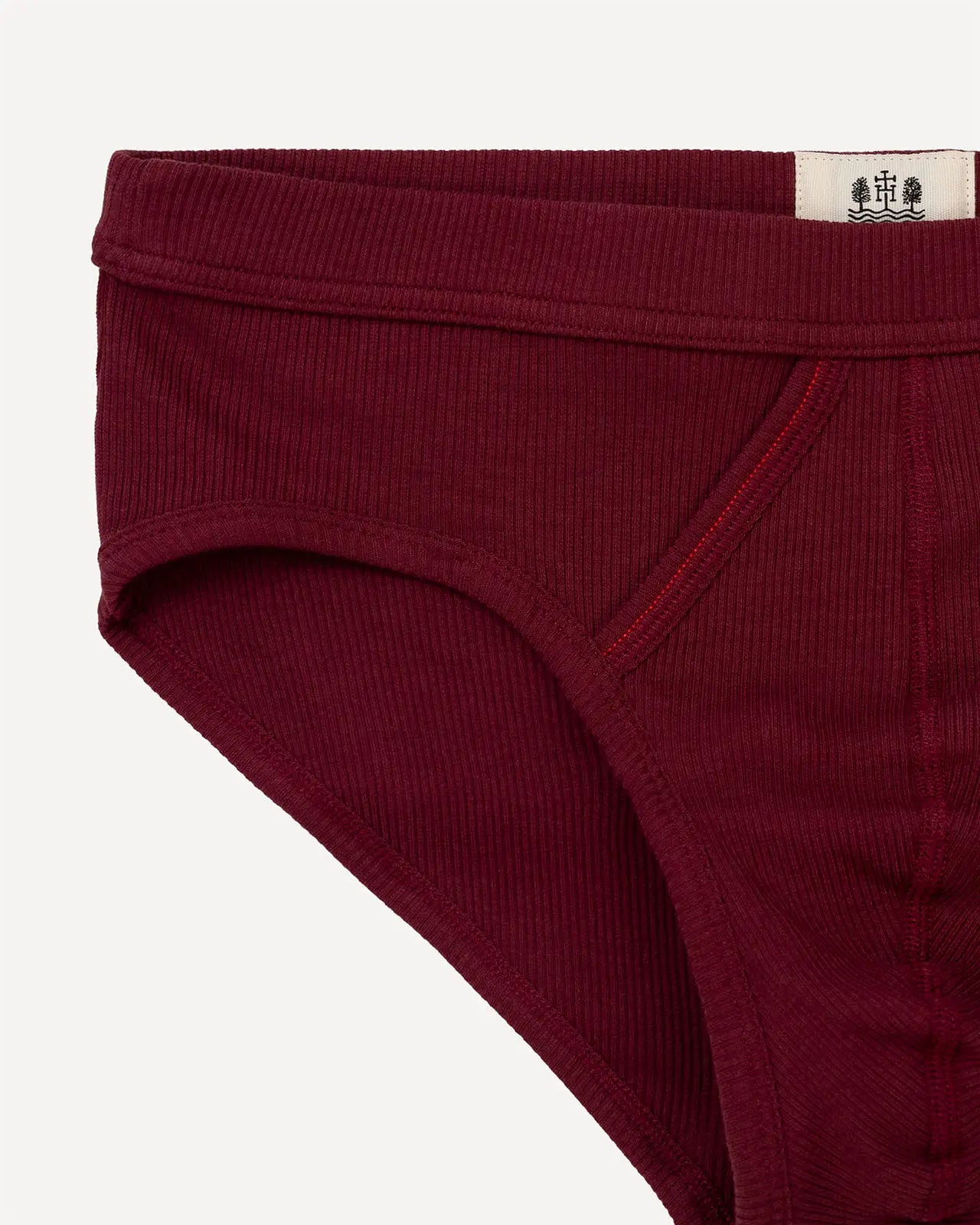 Men's brief wine red detail Etor Hemen Biarritz