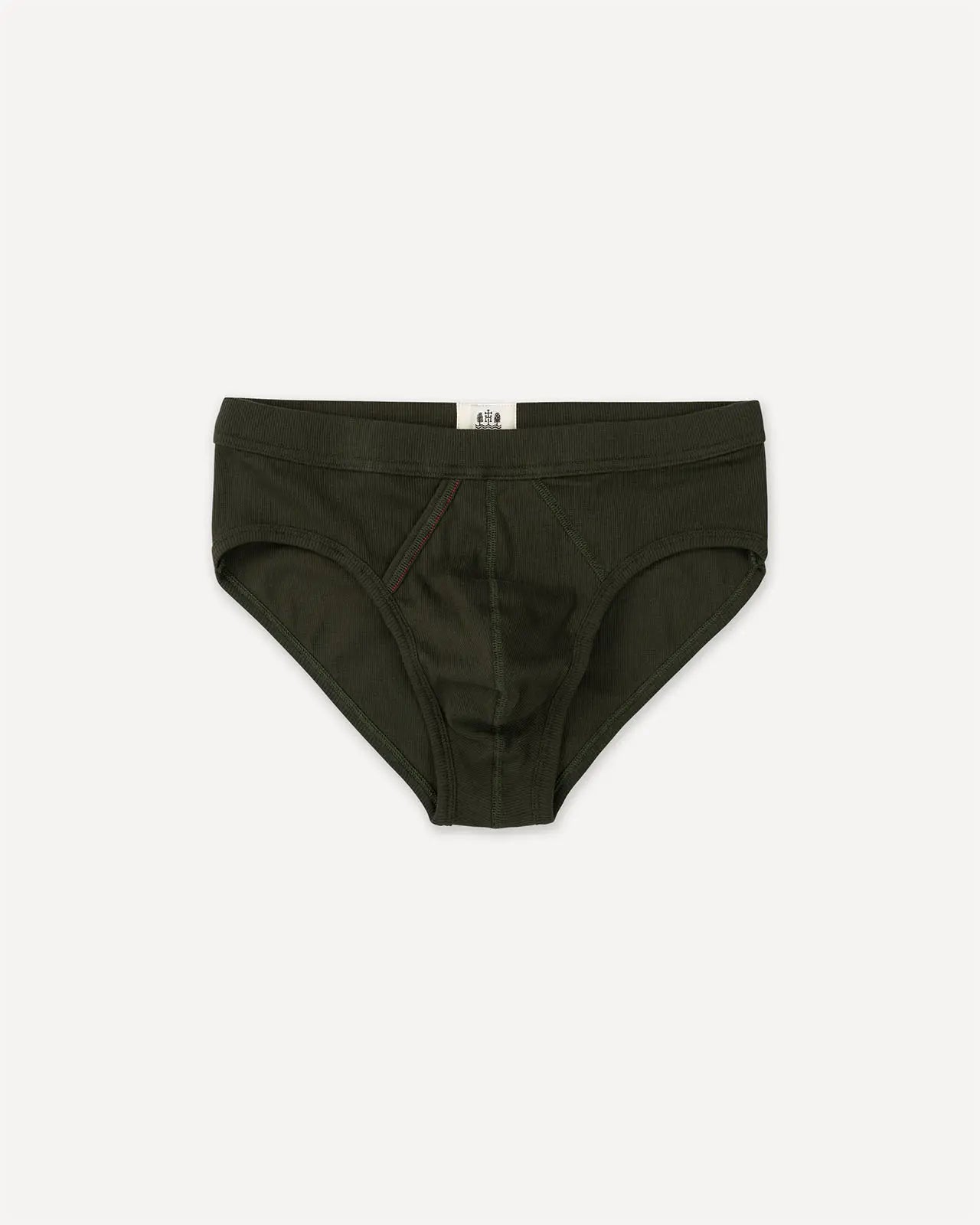 Men's brief dark forest green front Etor Hemen Biarritz