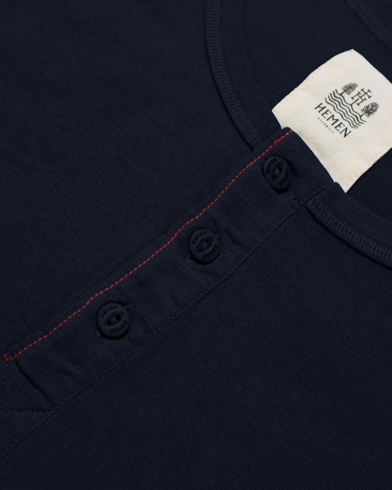 Men's henley deep marine detail Harri Hemen Biarritz