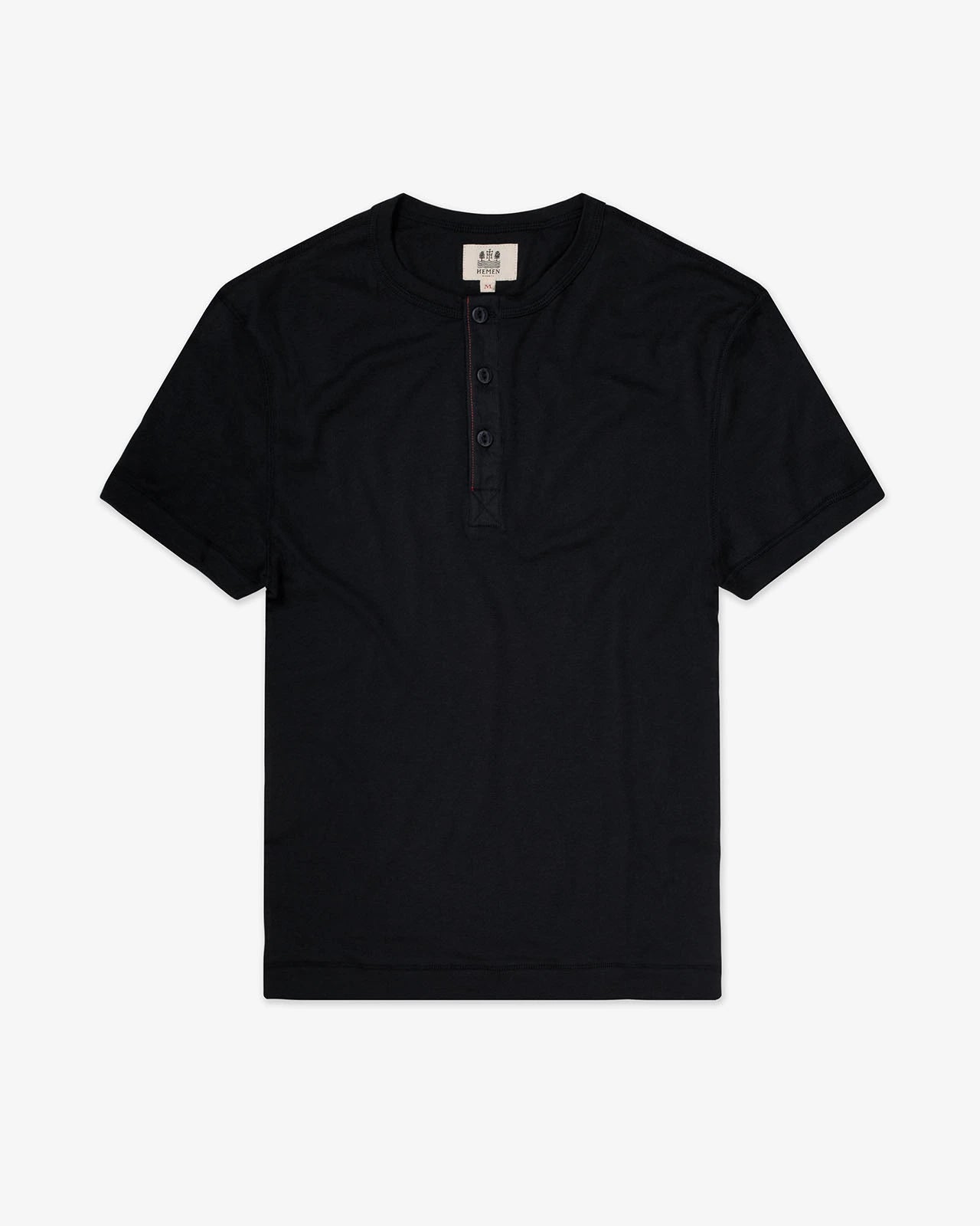 Men's henley black front Luzien Hemen Biarritz