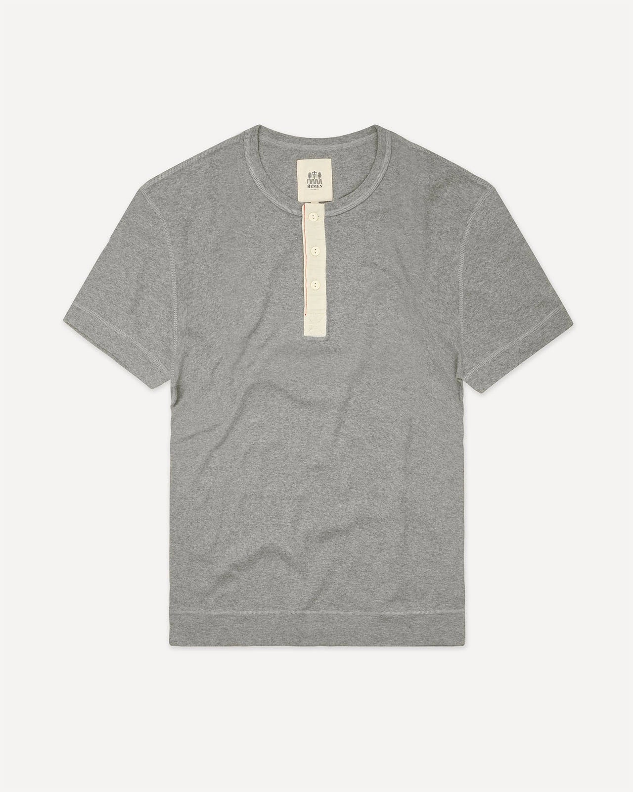 Men's henley heather grey front Luzien Hemen Biarritz