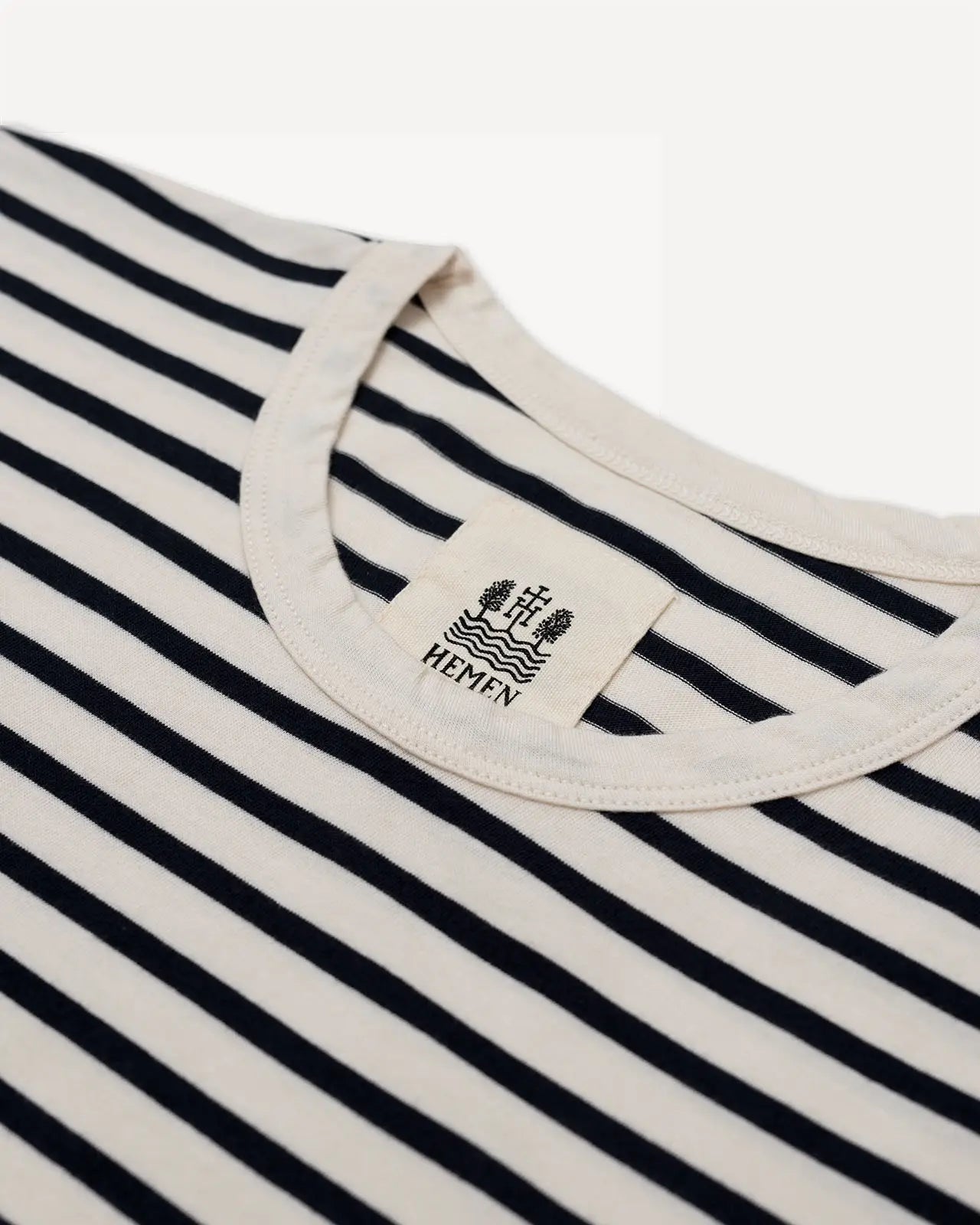 Men's t-shirt breton stripe natual marine detail Joritz Hemen Biarritz