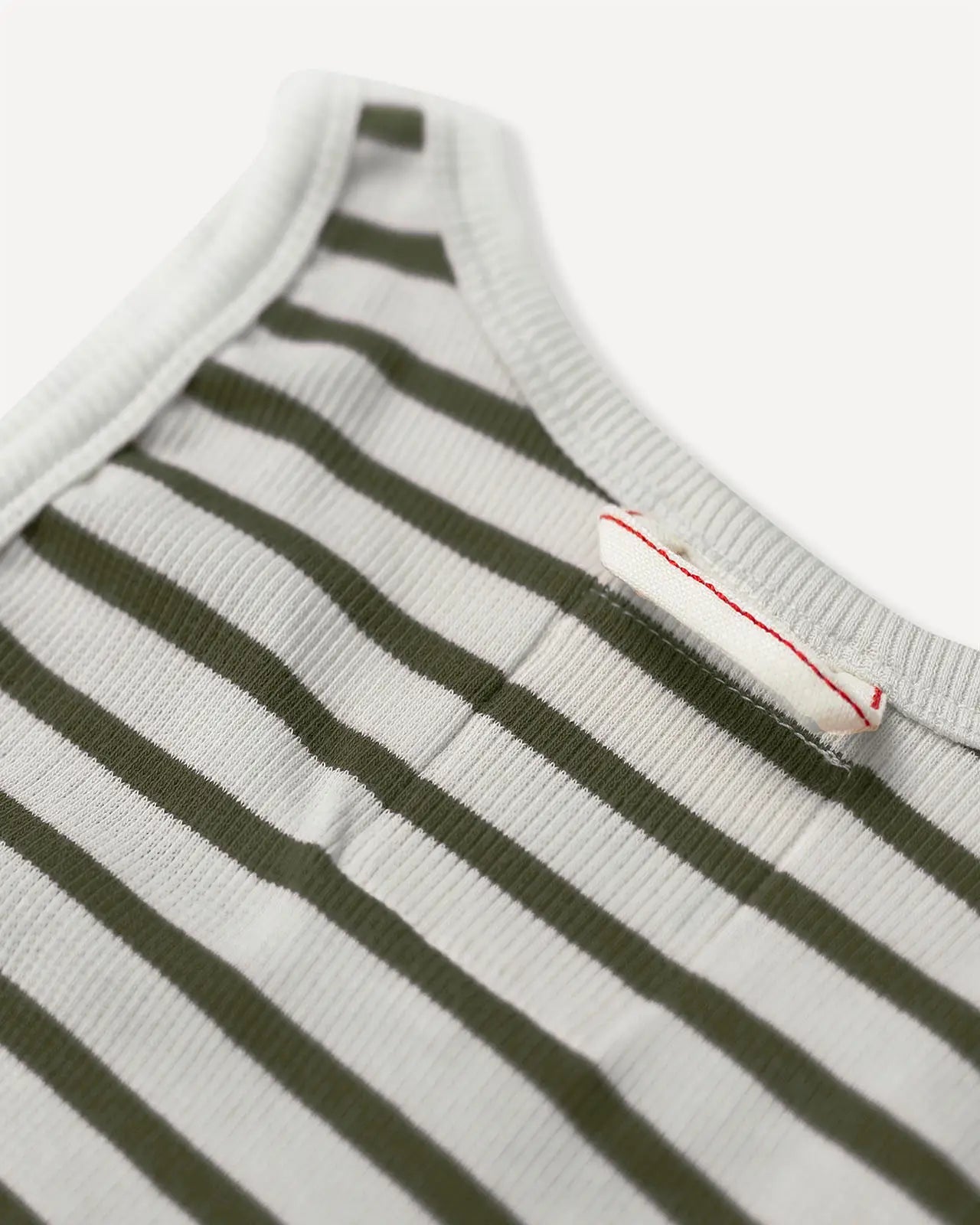 Men's tank top breton stripe khaki detail Gari Hemen Biarritz