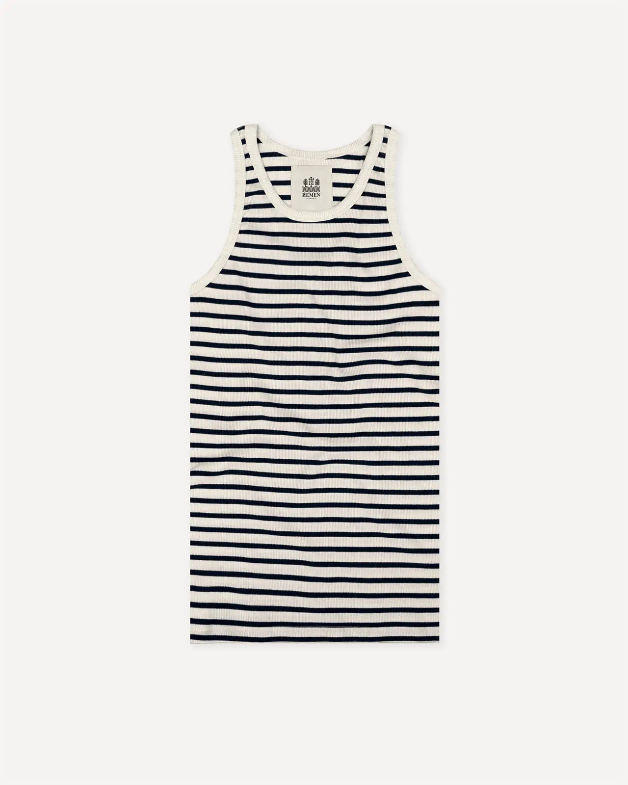 Men's tank top breton stripe marine detail Gari Hemen Biarritz
