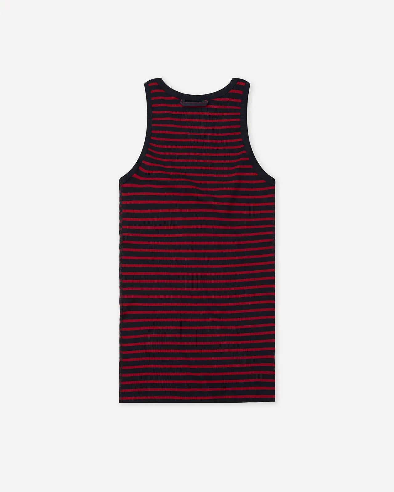 Men's tank top breton stripe marine red back Gari Hemen Biarritz