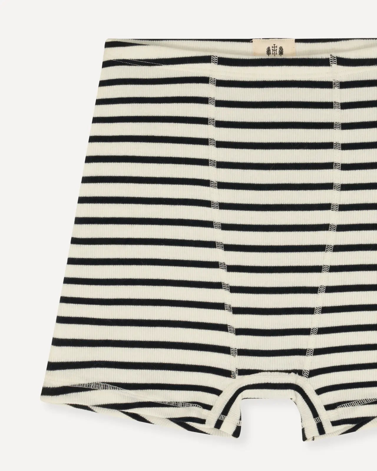 Women's boxer brief breton stripe natural marine detail Jone Hemen Biarritz