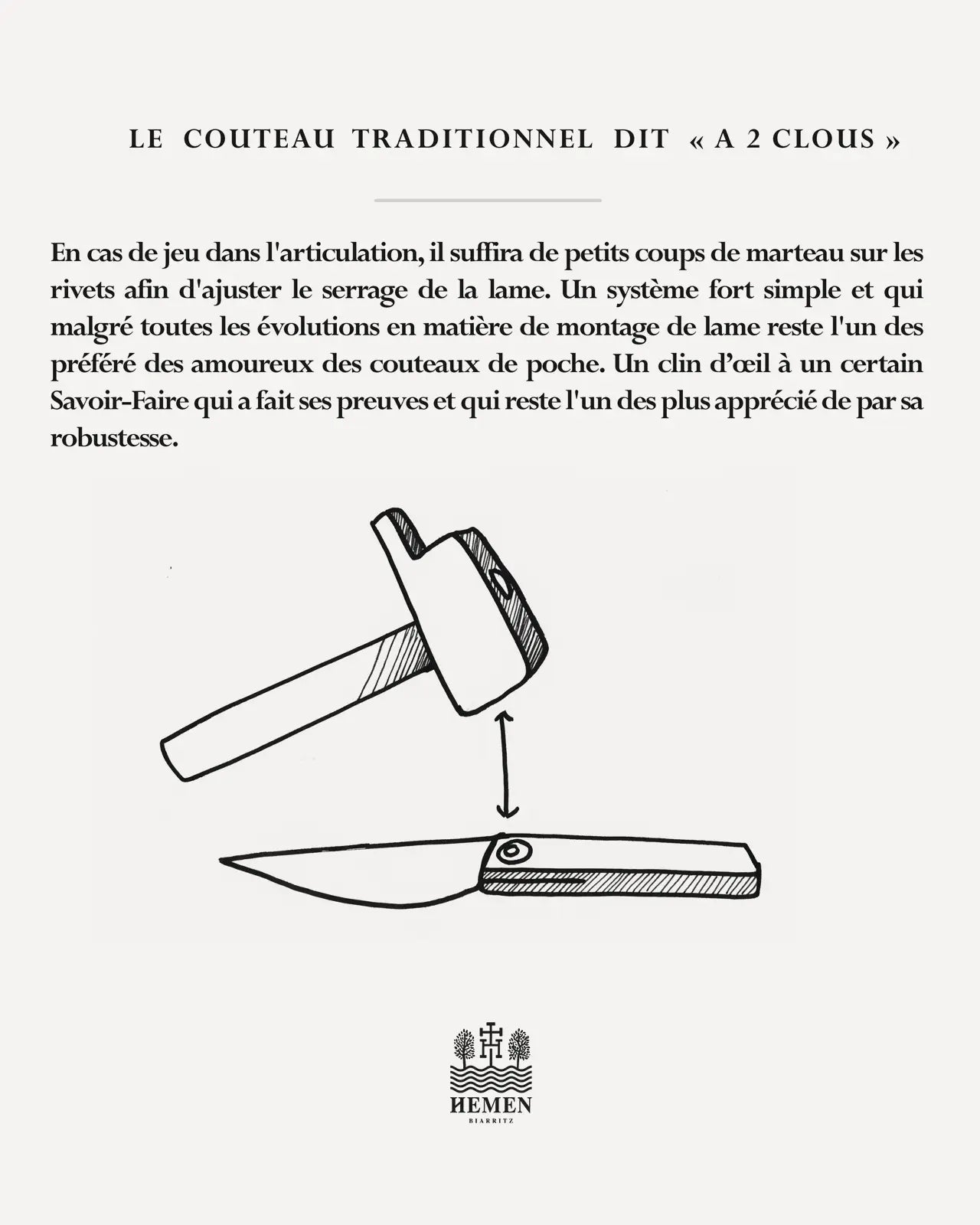 Pocket knife 2 clous Hemen Biarritz