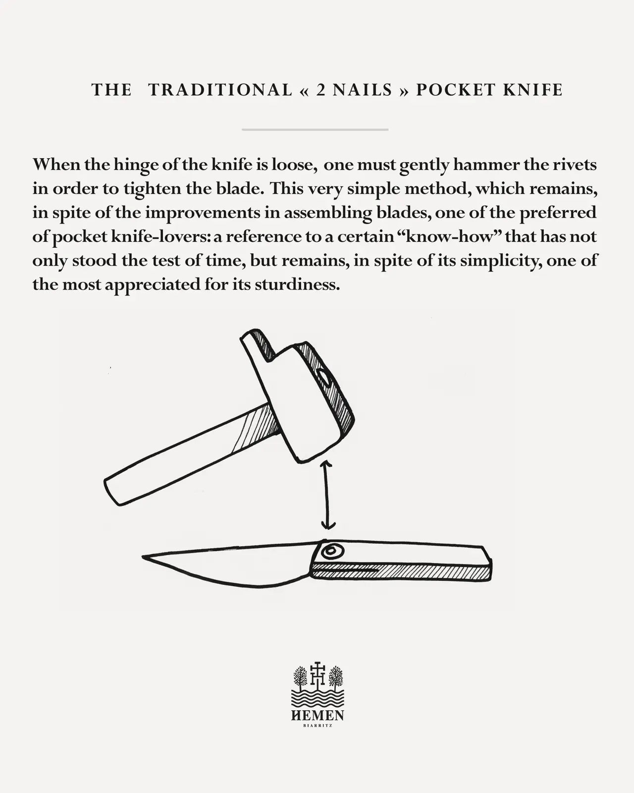Pocket knife 2 nails Hemen Biarritz