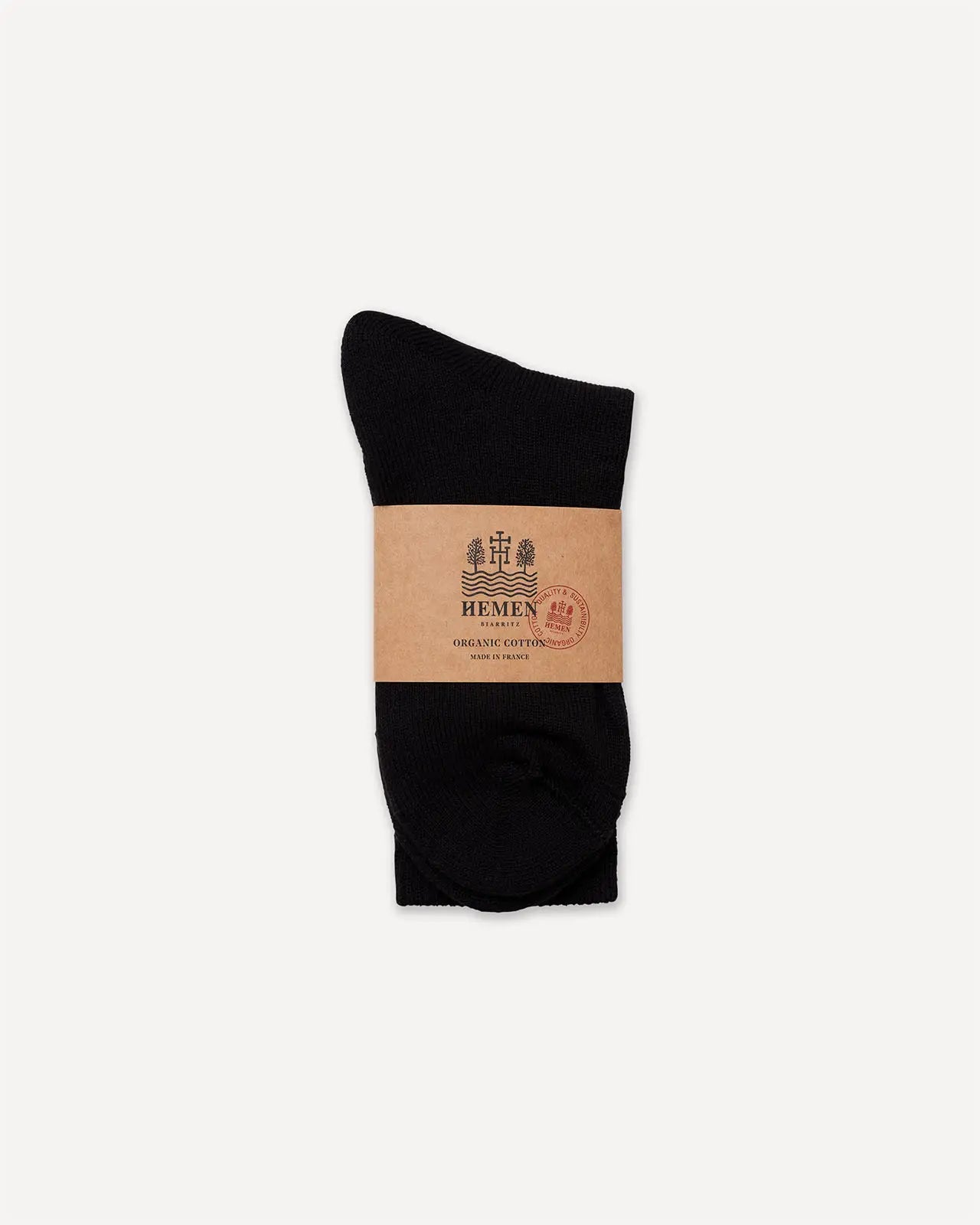 HMN04 socks black Hemen Biarritz