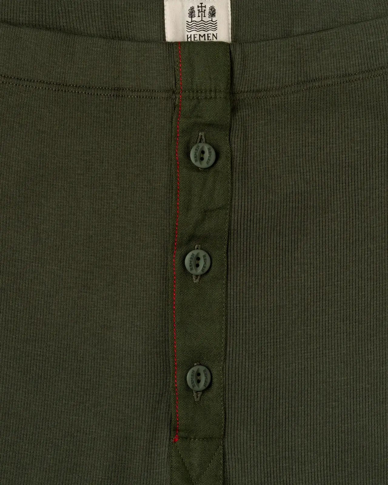 Men's longjohn dark forest green detail Ikar Hemen Biarritz