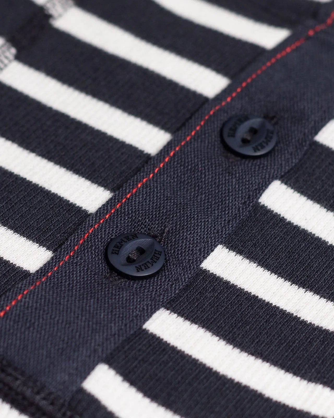 Men’s boxer brief breton stripe marine front detail Albar Hemen Biarritz