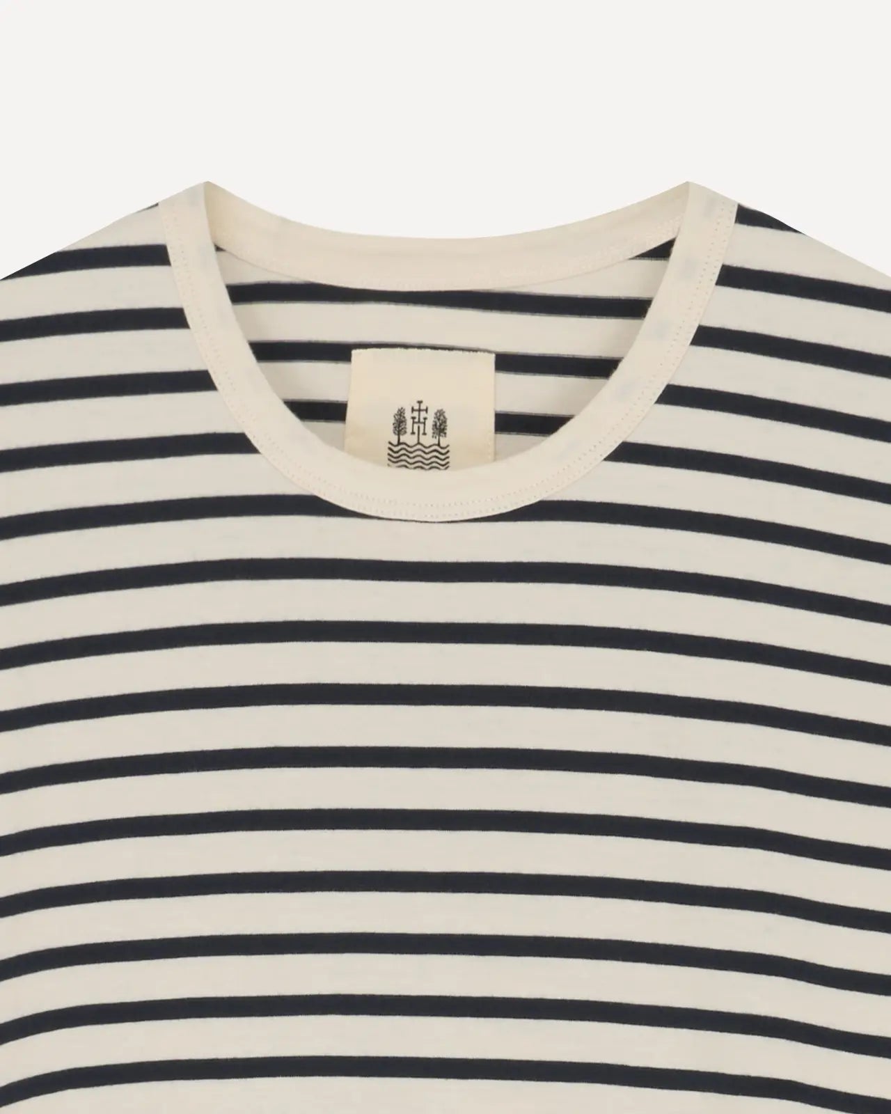 Men's T-shirt breton stripe natural marine detail Dani Hemen Biarritz