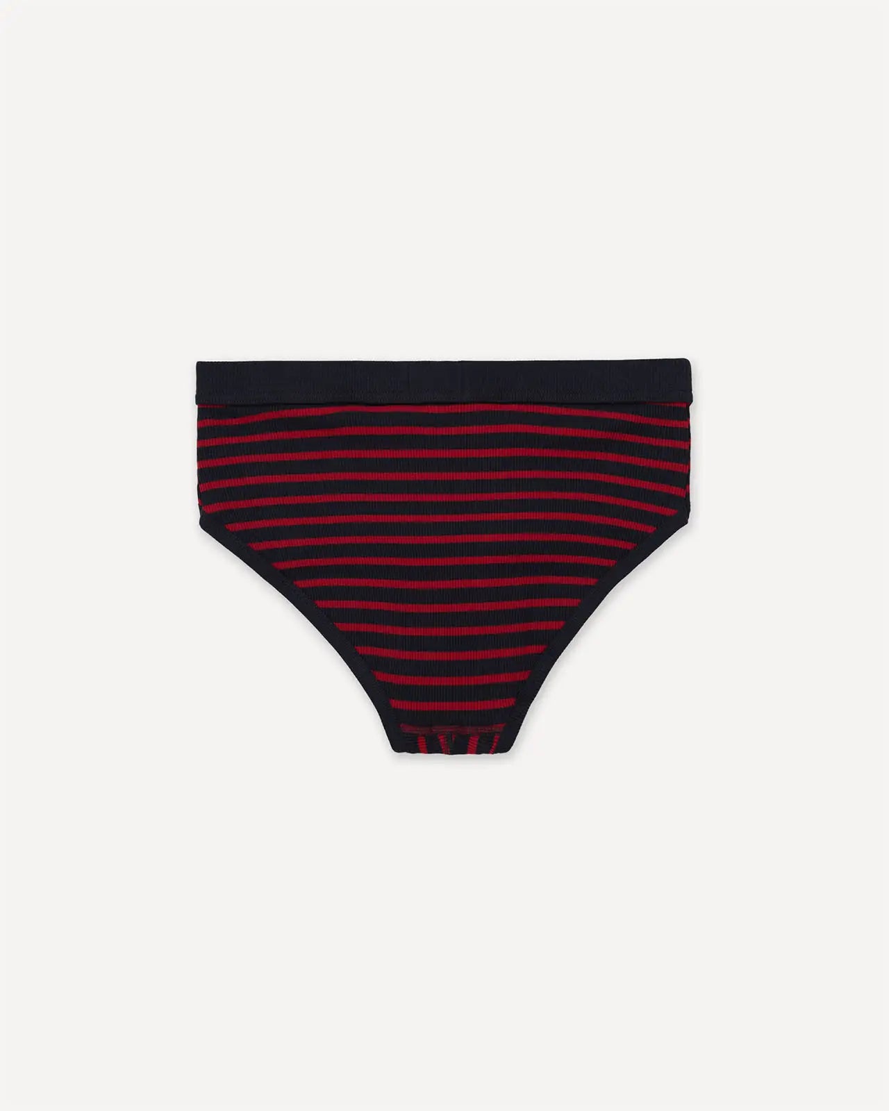 Men's brief breton stripe deep marine red back Etor Hemen Biarritz