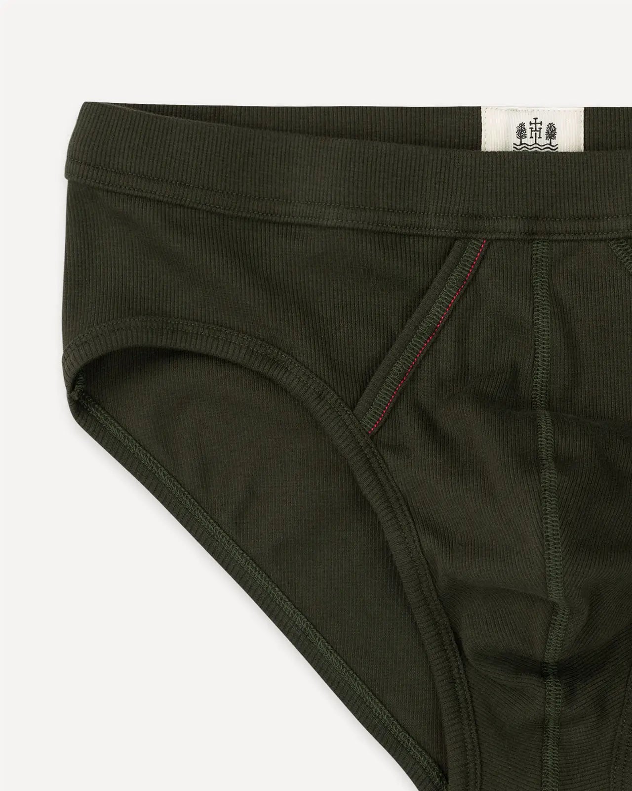 Men's brief dark forest green detail Etor Hemen Biarritz