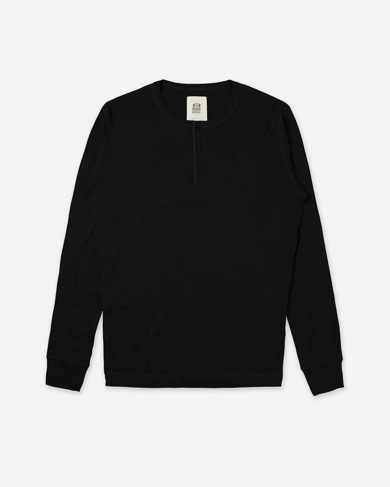 Men's henley black front Harri Hemen Biarritz