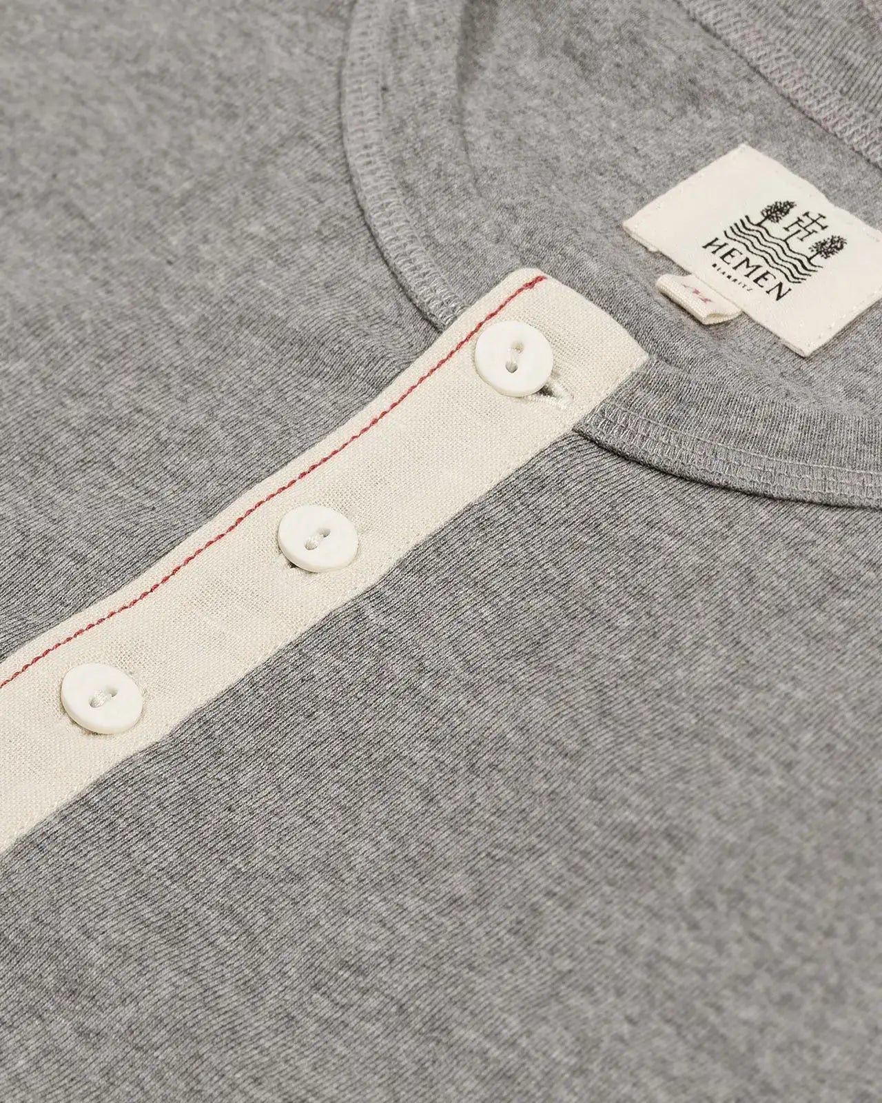 Men's henley heather grey detail Luzien Hemen Biarritz