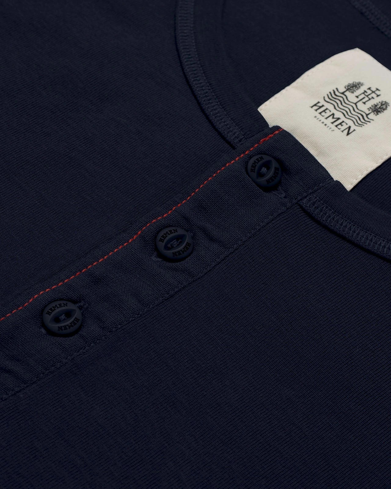 Men's henley deep marine detail Luzien Hemen Biarritz