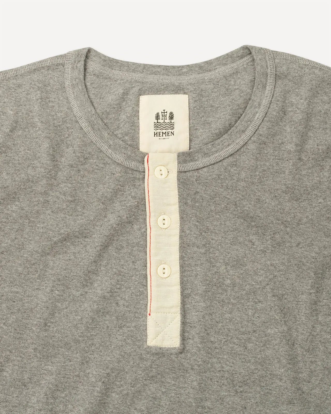 Men's henley heather grey detail Luzien Hemen Biarritz