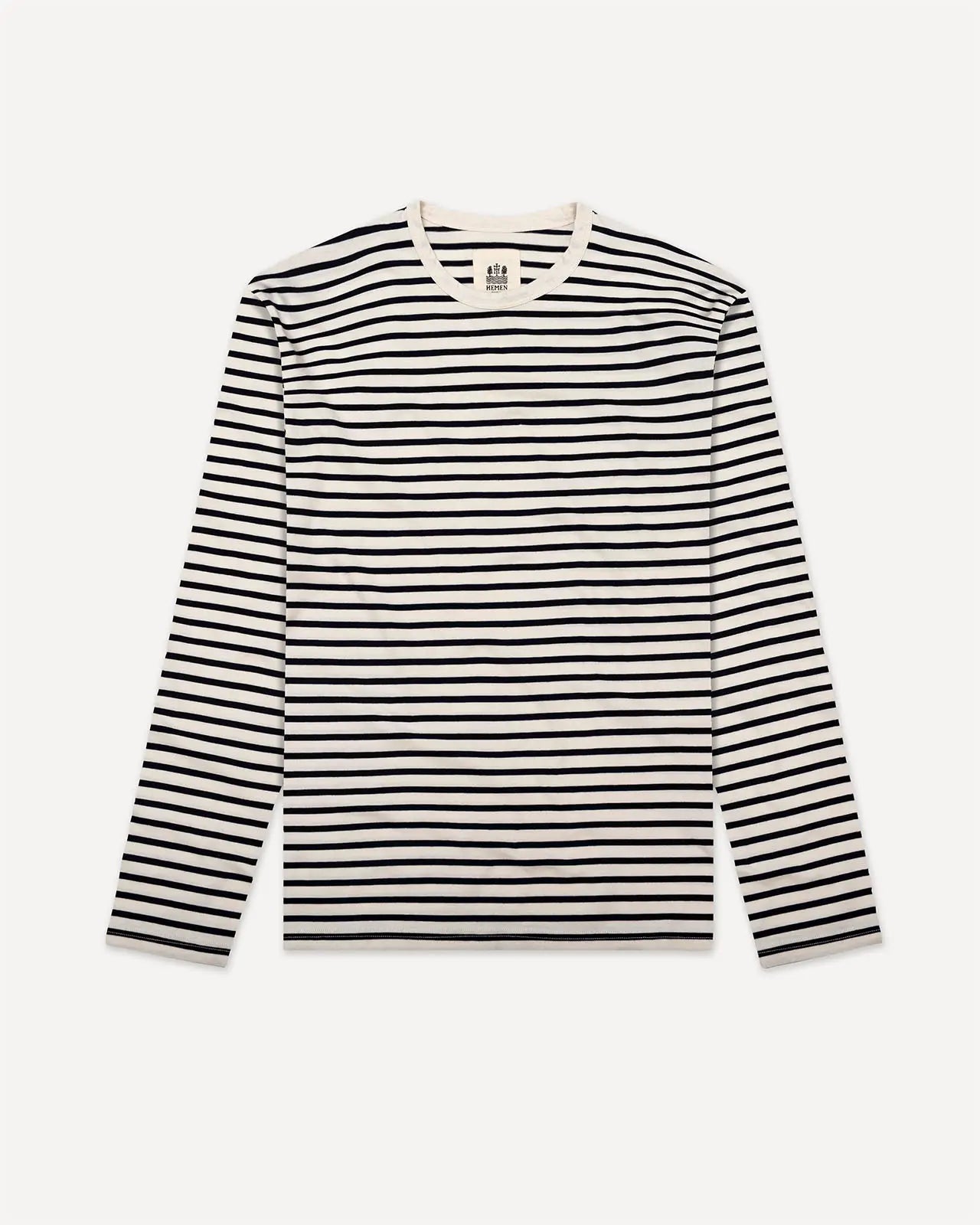 Men's t-shirt breton stripe natural marine front Joritz Hemen Biarritz