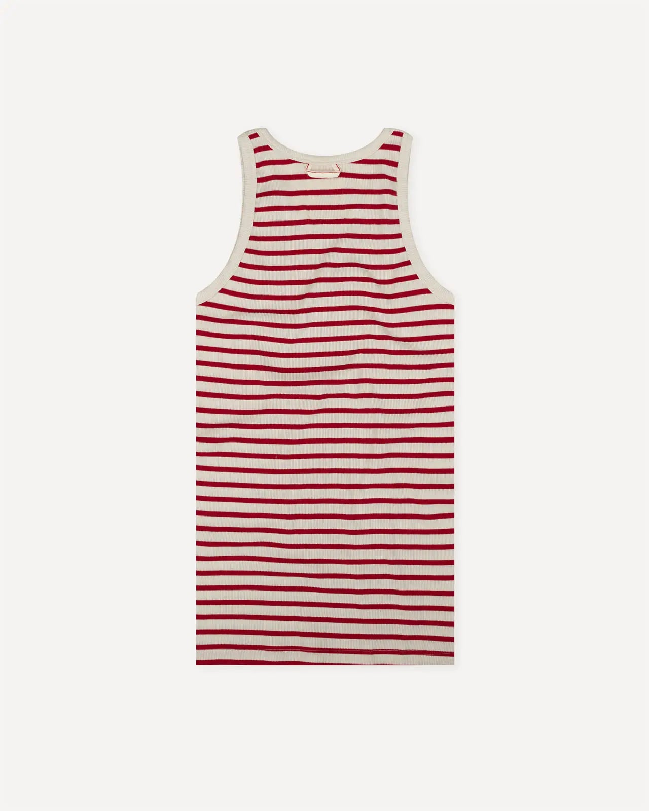 Men's tank top breton stripe red back Gari Hemen Biarritz