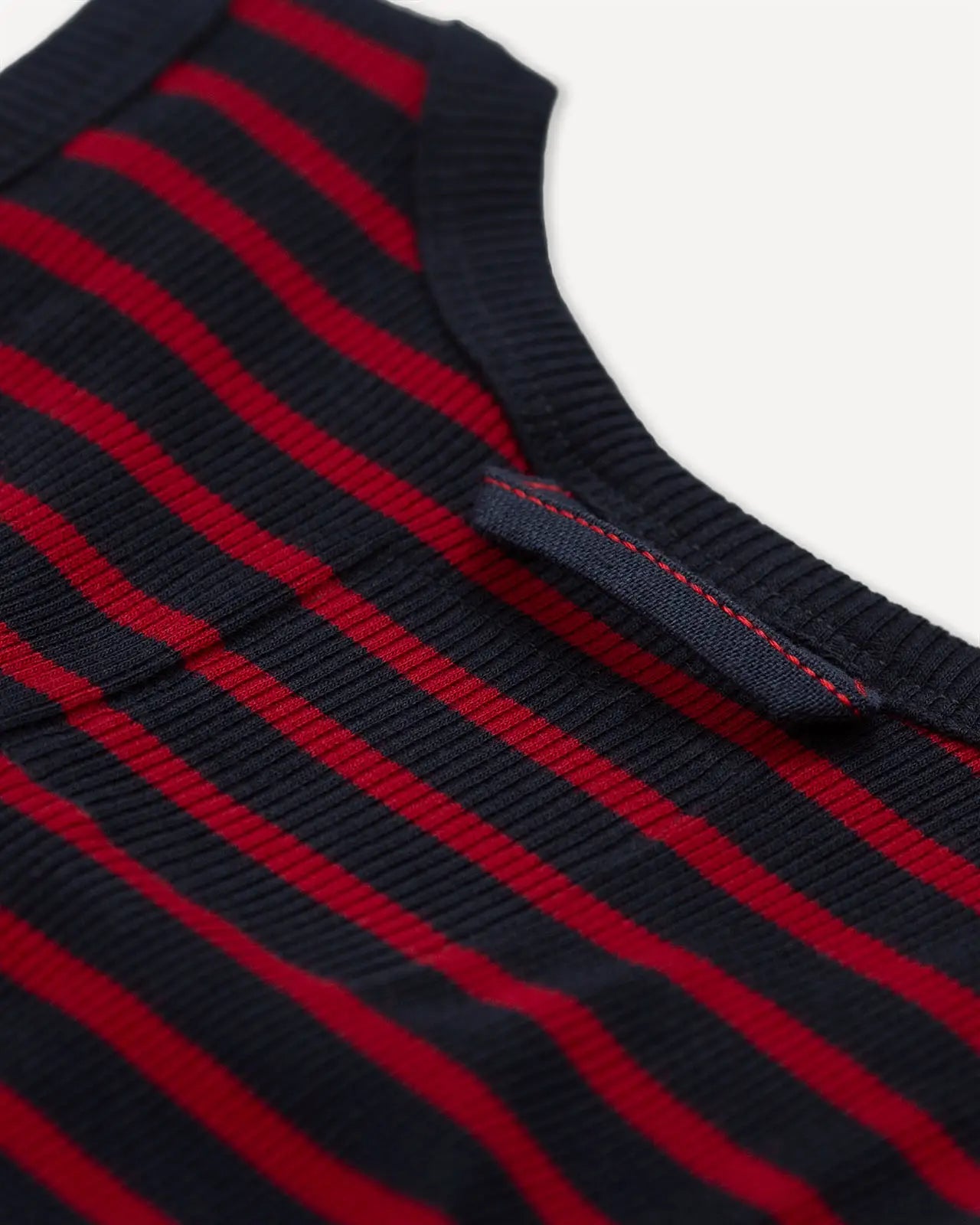 Men's tank top breton stripe marine red detail Gari Hemen Biarritz