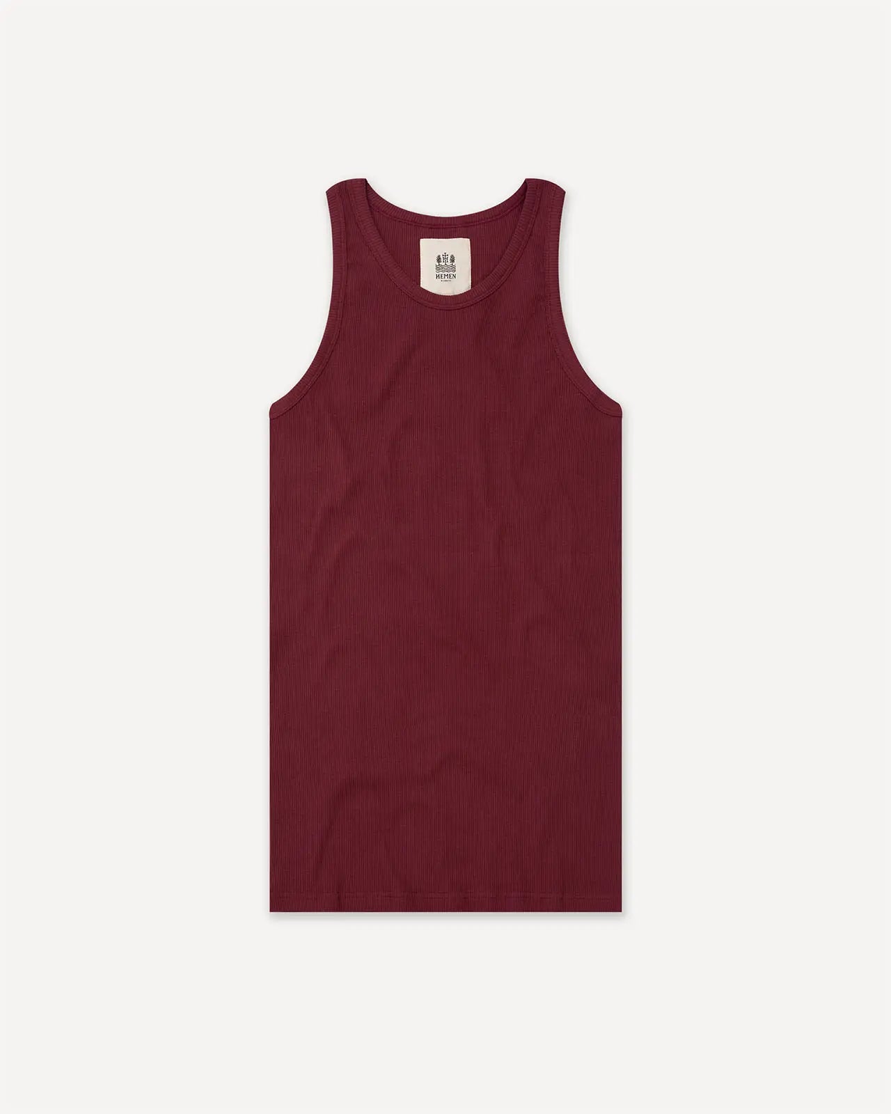 Men's tank top wine red front Gari Hemen Biarritz