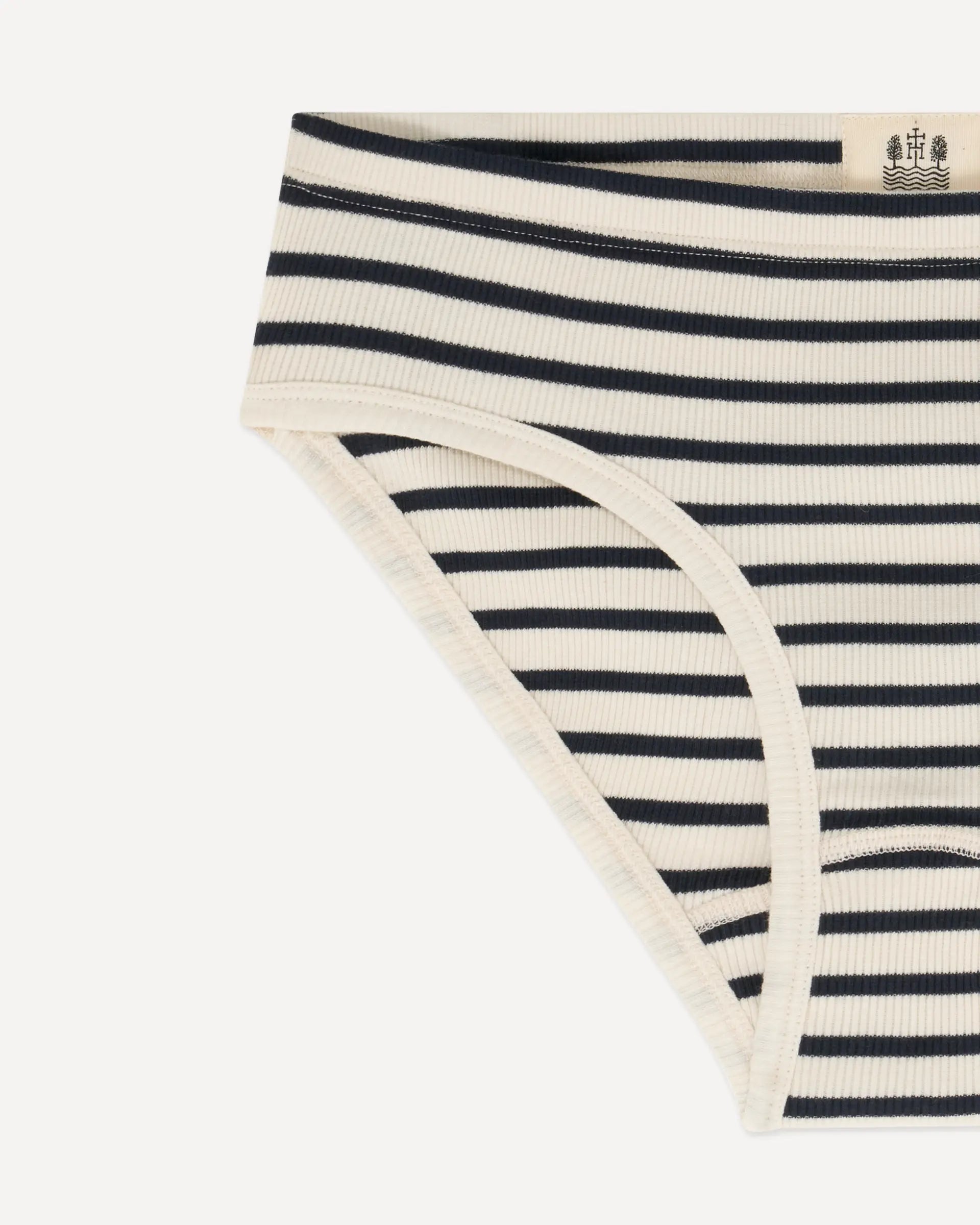 Women's brief breton stripe marine detail Ema Hemen Biarritz