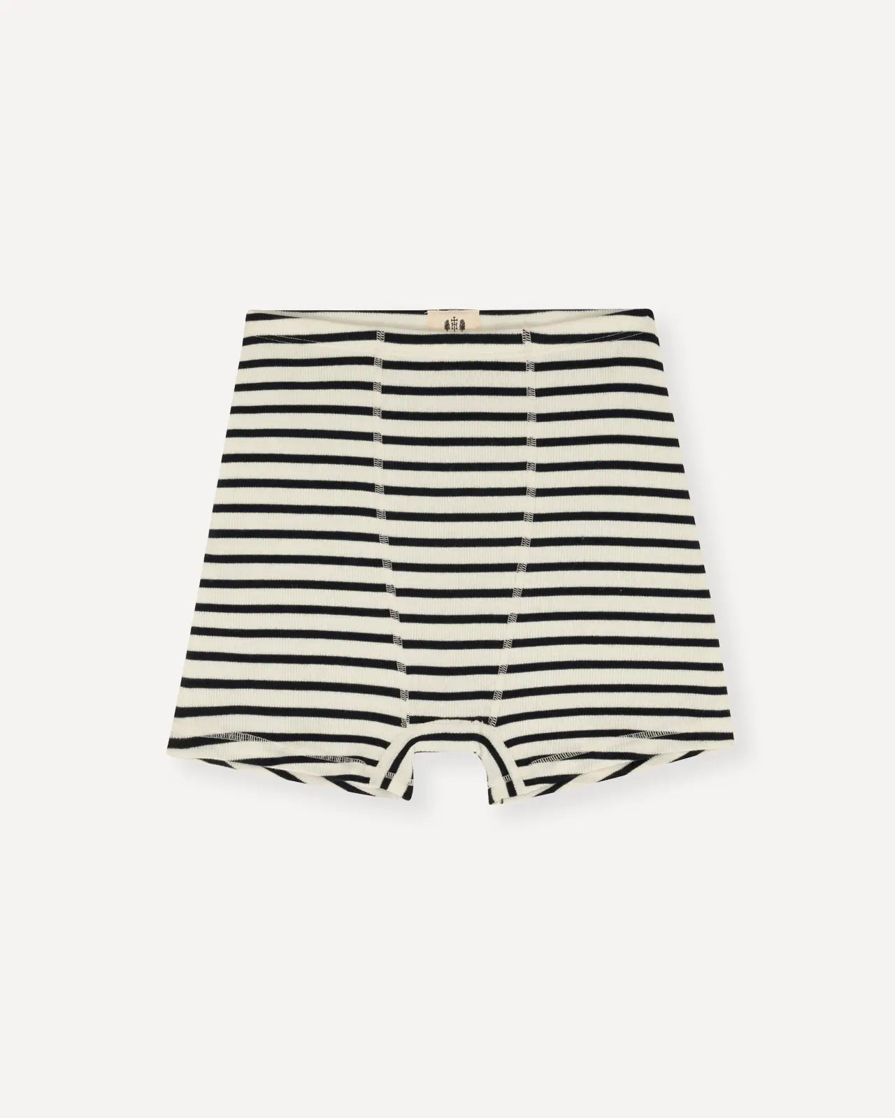 Women's boxer brief breton stripe natural marine front Jone Hemen Biarritz