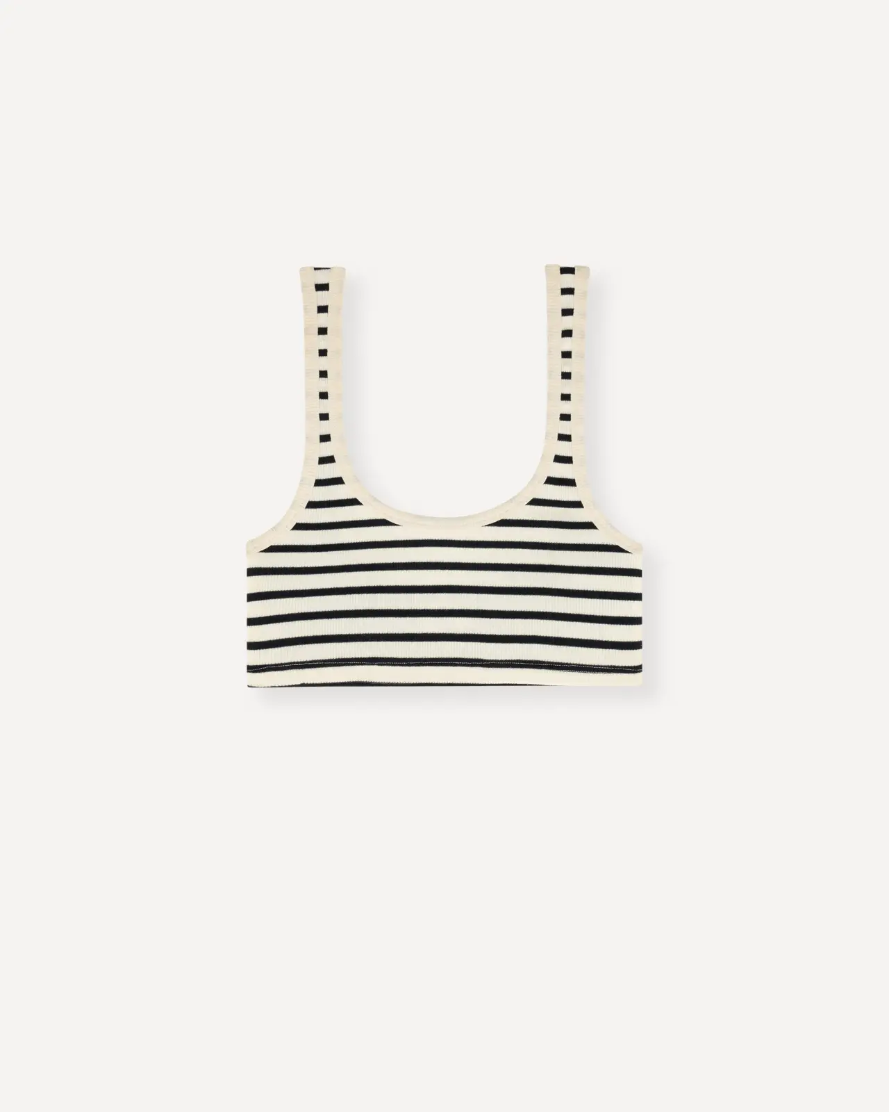 Women's bra breton stripe natural marine front Nille Hemen Biarritz