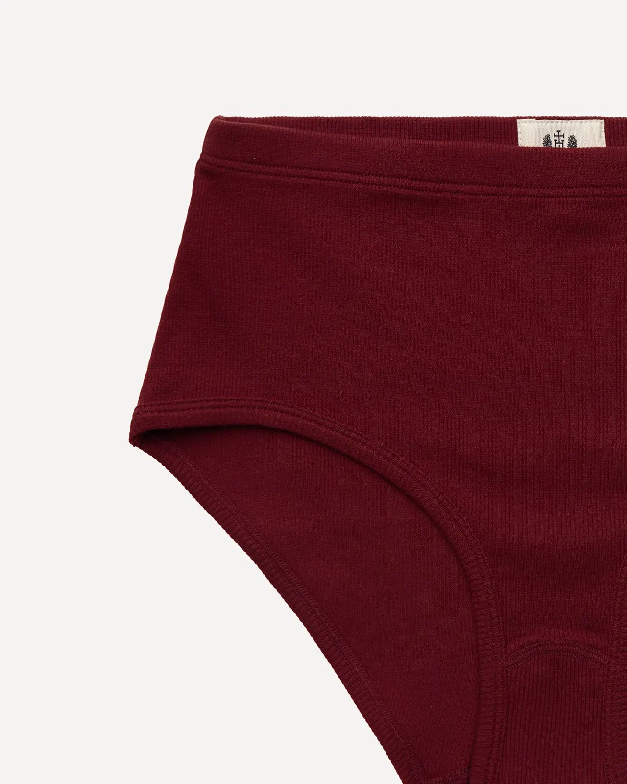 Women's brief wine red detail Luki Hemen Biarritz