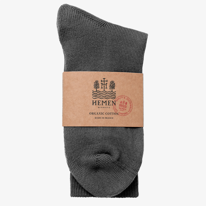 blue heathergrey socks hmn chaussette hemen made in france marque homme men coton bio sustainable